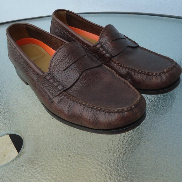 Cole Haan Mens size 11 GrandOS Leather Pinch Penny Loafer Shoes Brown Excellent - Picture 2 of 11